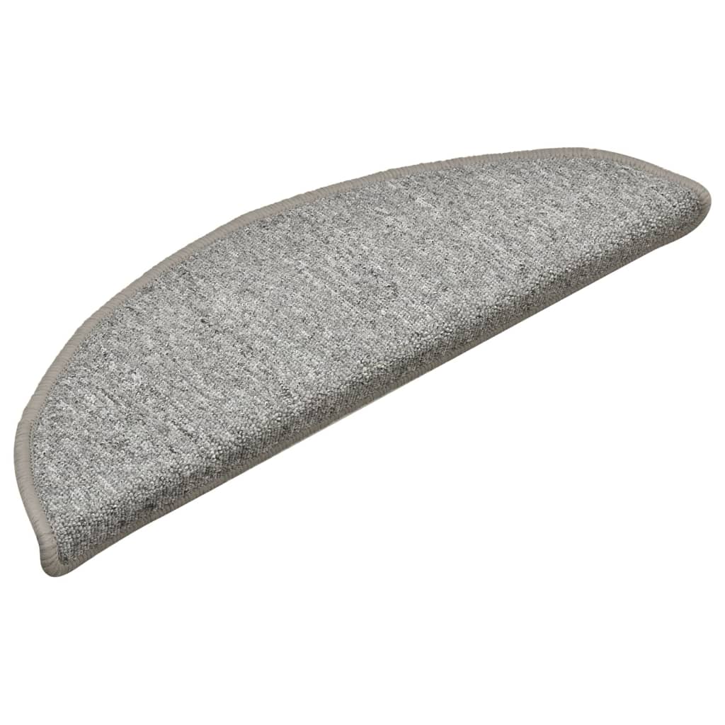 Step Mats 15 Pcs. 56 X 17 X 3 Cm Light Grey Semi Round
