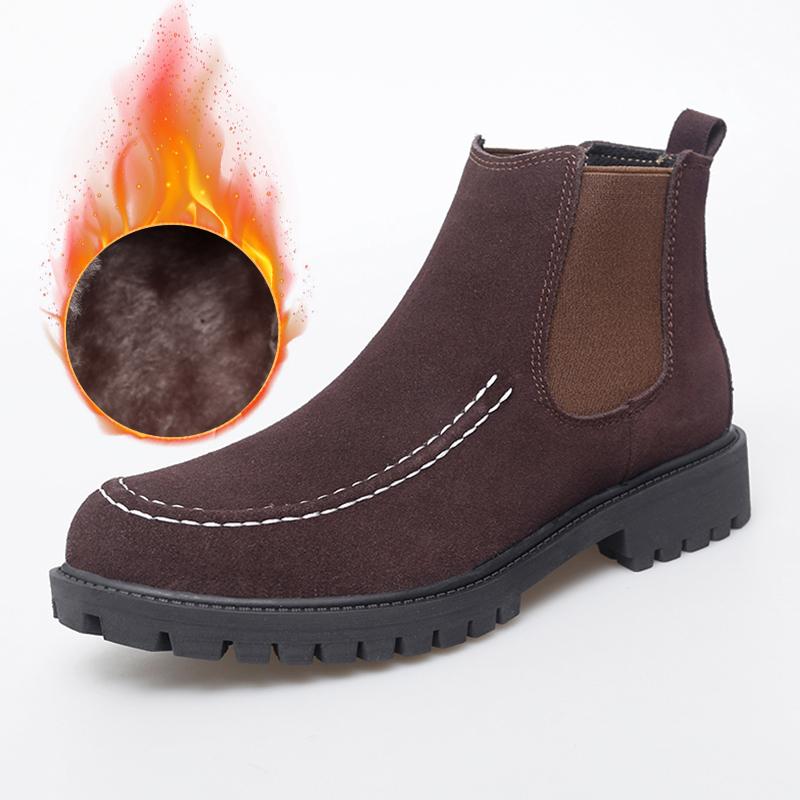 

Fashion Italian Brand Men s Outdoor Workwear Boots Thick Soles Durable Winter Cotton Shoes High-quality Suede Ankle Boots for Men‘s 47