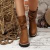 Korean Solid Color Boots with Fleece To Keep Warm In Autumn and Winter 25 Years