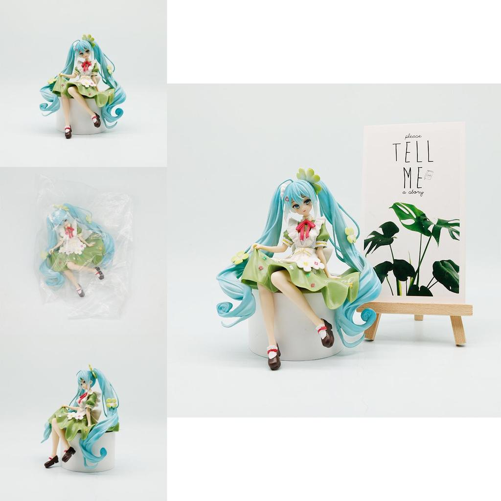 Hatsune Miku Pvc Model Ornament With Four Leaf Clover Style For Gift And Collectors Display