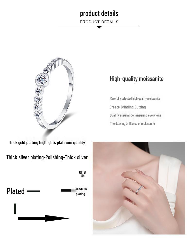 Yinbaichuan S925 Sterling Silver Moissanite Bubble Ring for Women - Elegant, Everyday, Versatile.