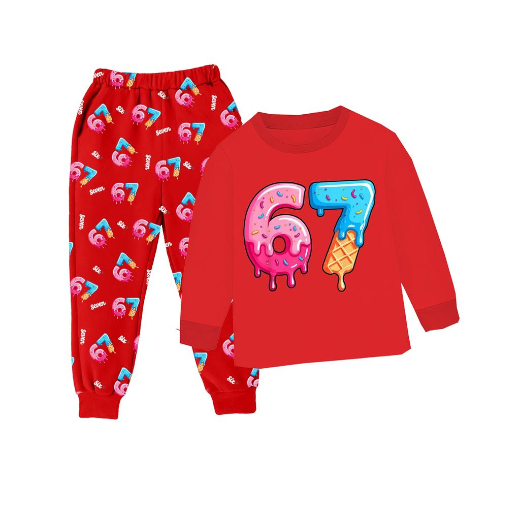 Children's Fashion Suit Skirt Round Neck Long Sleeve Top Pants