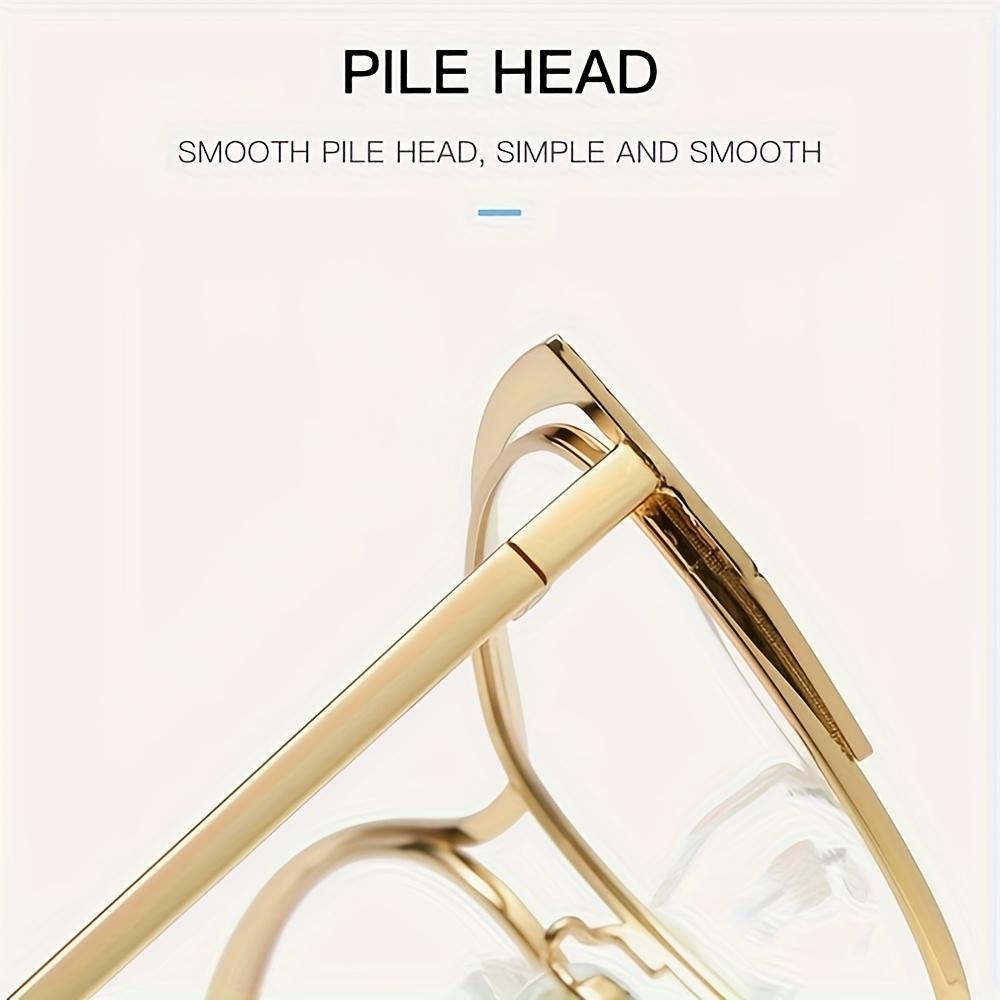 1Pcs 1 New Personalized Metal Cat Eye Frame For Men And Women Fashionable Trendy Glasses Light Pigment Lens