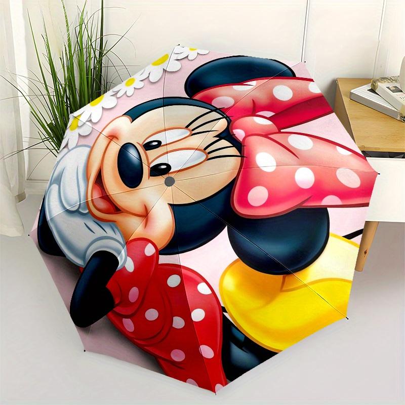 

Minnie Mouse Themed Automatic Opening and Closing Folding Umbrella, Reinforced 8 Ribs, Compact Travel Design, Fashionable Folding Umbrella,