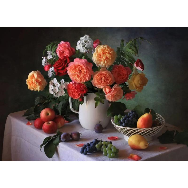 Colorful Flower Plants Oil Painting Canvas Poster Potting Daisy Wall Art Pictures for Living Room Bedroom Modern Home Decor Gift