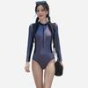 Swimming Suit Women's One-piece Triangular Sexy High-fork Long-sleeved Trousers Sun-protection Slimming Large-size Two-piece Set Surfing Hot