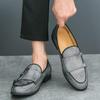 British Style Men's Leather Loafers - Large Size, Slip-On, Spring/Autumn Driving Shoes