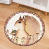 Living Room Mat Computer Chair Mat Round Anti-Slip Modern Creative Carpet Print Bee Clock Kids Bedroom Carpet