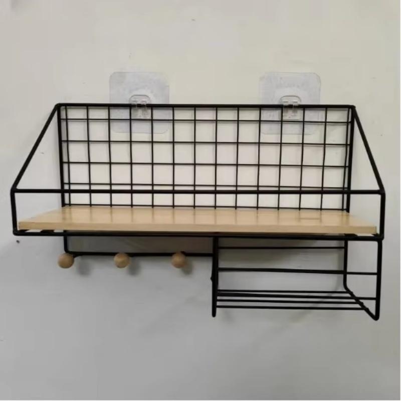 Creative Hanging Shelves For Living Room Bedroom Storage Basket Wall Mounted Shelves Without Drilling Wall Decor Rack Organizers