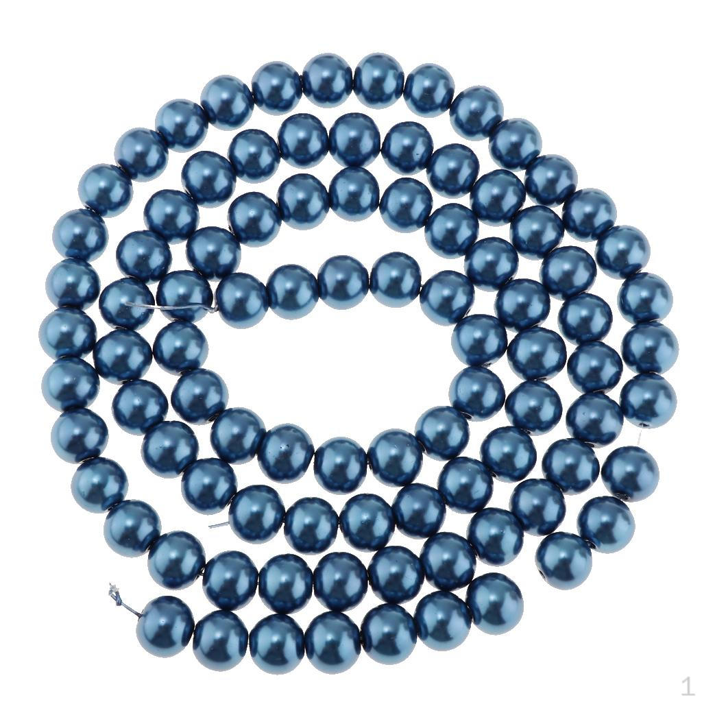 

8/10mm Round Plastic Loose Beads Hole 1mm For Crafting Bracelet Necklace Dark Blue