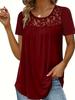 T-shirt a pieghe larghe patchwork in pizzo da donna T-shirt oversize in pizzo patchwork oversize S-5XL ZC-403