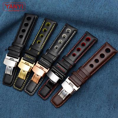 Echtes Lederarmband für Tissot Sports Racing Series PRS516 T91 1853, Deckschicht Rindsleder, 20 mm, für Chopin-Armband