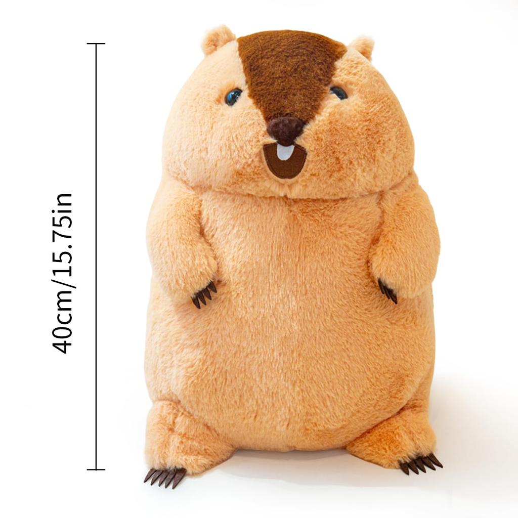 MikQig Marmot Plush Toy, Large, Huggable Pillow, Lifelike Animal, Soft and Fluffy, Cute Animal, Style 2, Figurine, Christmas, Birthday Gift, 40x30x30c