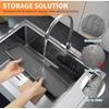 30" Magnetic Stove Top Shelf Spice Rack Storage Silicone Top Heat Material Stove Rack Shelf Flexible Seasoning Organizer Kitche