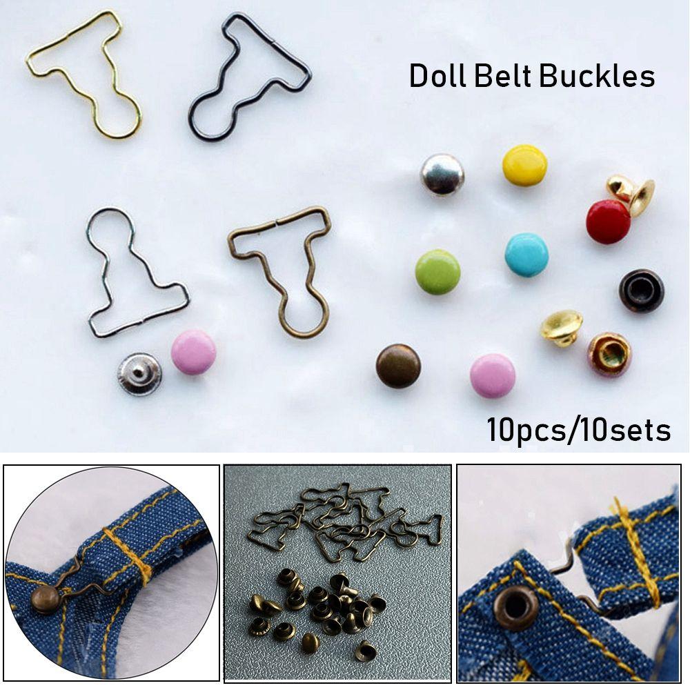 Mini DIY Sewing Accessory Doll Belt Buttons Dolls Buckles Trousers Bags Accessories Metal Buckle