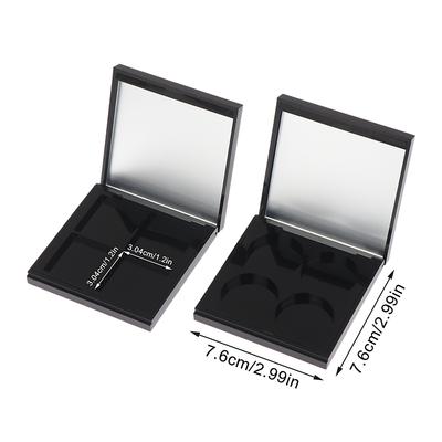 Leere magnetische Kosmetikpalette mit 4 Fächern, professionelles Etui für Lipgloss, Spiegel, Puder, Rouge und Lidschatten
