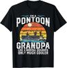 Pontoon Grandpa Captain Retro Funny Boating Fathers Day Gift Unisex T-Shirt