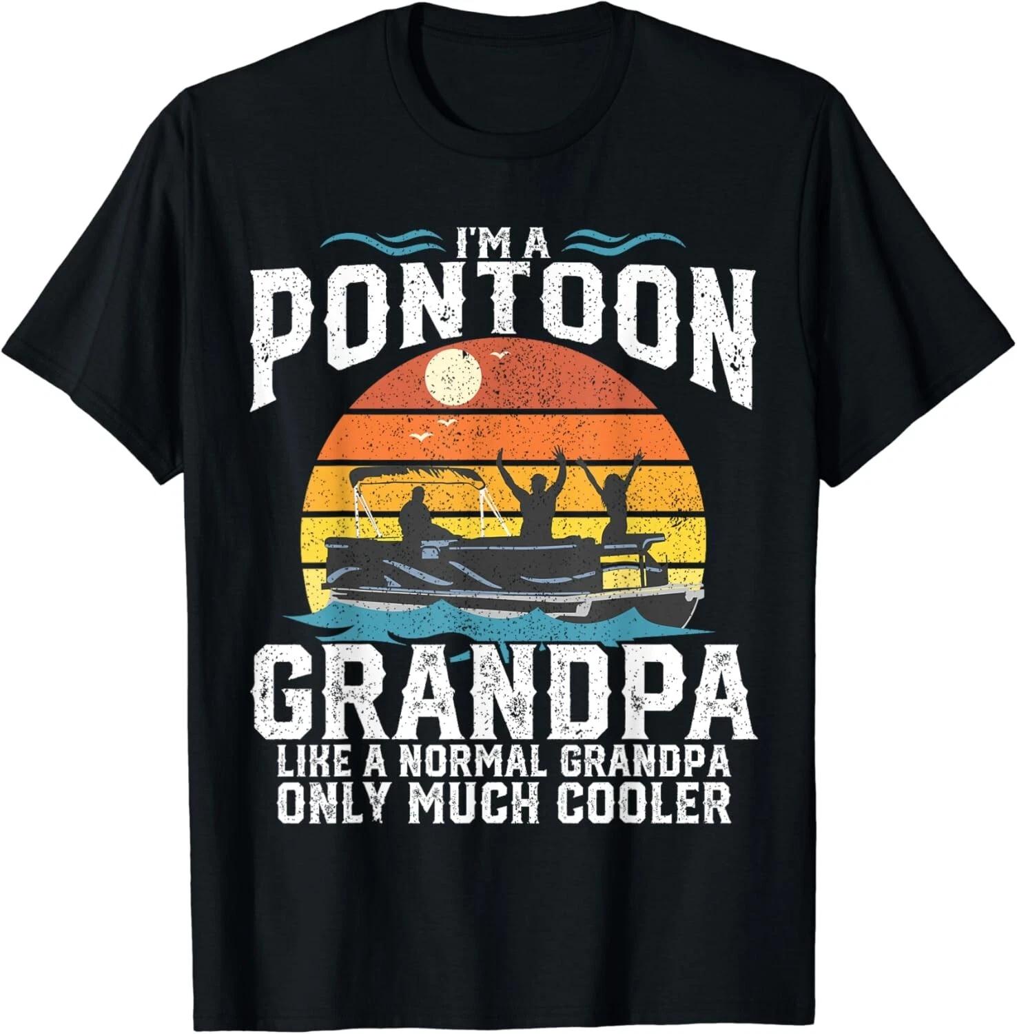 

Pontoon Grandpa Captain Retro Funny Boating Fathers Day Gift Unisex T-Shirt L