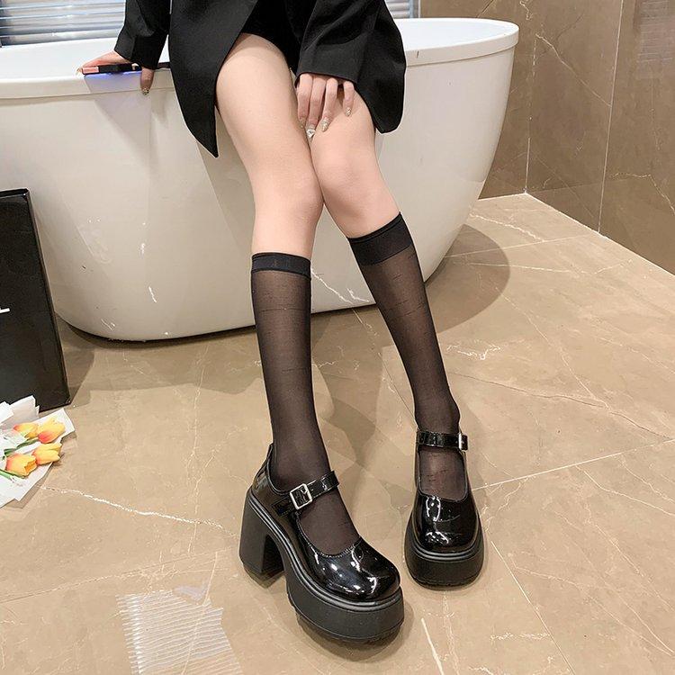 Fashion Lolita Shoes Branded Pumps Sandals Ladies Square Heel Shallow Mouth 2025 Round Toe Women's Sneakers on Thick Soles Mary Jane Fas