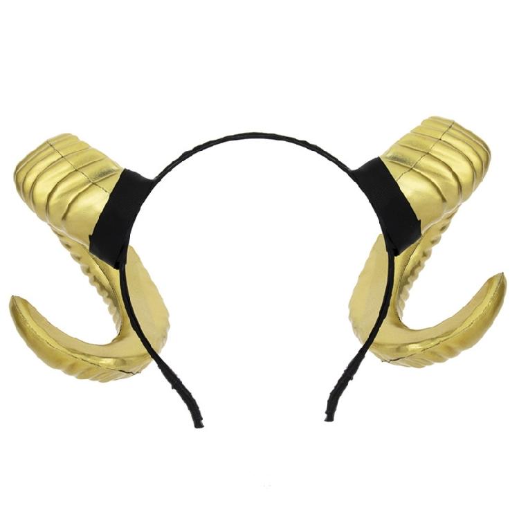 

Wash Face Shower Hair Hoop Artificial Sheep Horn Hairhoop Unique Holiday Headdress for Christmas Halloween Lovely лимонно-жовтий колір