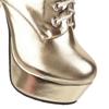 Fashion Fashio Stiefeletten Frauen Plattform Sexy High Heels Kurze Stiefel Gold Silber Rosa Lace Up Fetisch Party Schuhe Frau Große Größe