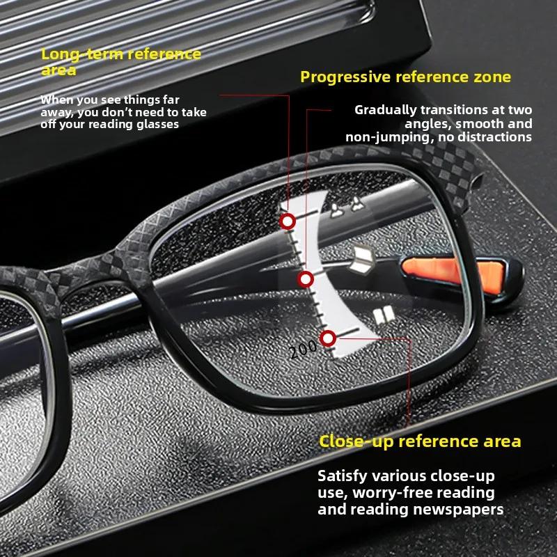 New Stylish Multifocal Photochromic Reading Glasses for Men Women Anti Blue Light Progressive Glasses of View Far and Close