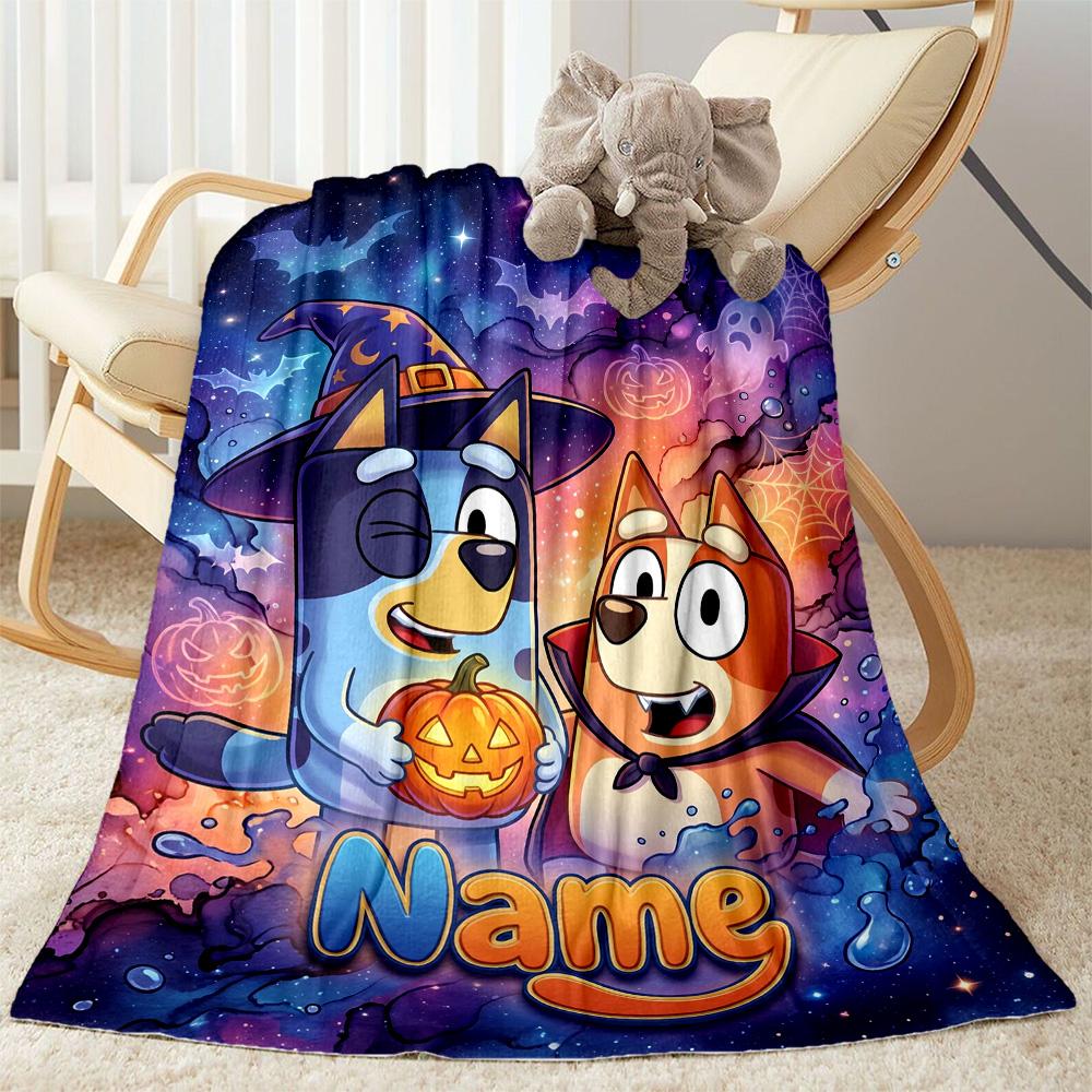 Halloween Night Adventure Customize Text Blanket Gift Customizable Blanket Soft & Cozy Great for Seaside Sofa Picnics Office Chair