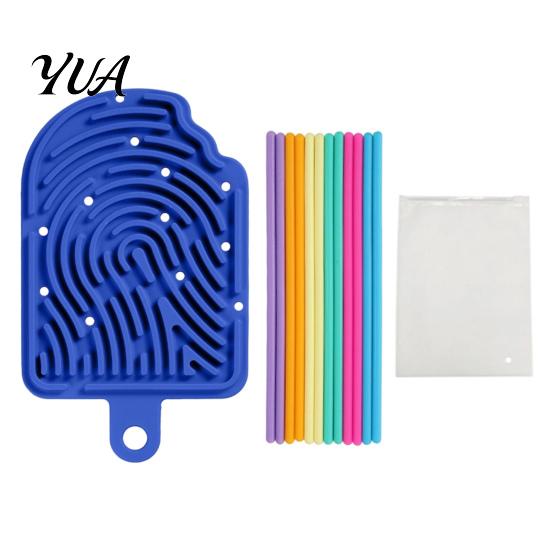 Stress Relief Tools Silicone Sensory Activity Board, Christmas Tree Rainbow Ice Stick French Fries Portable Fidget Toys Board with Strings, Silent Toy