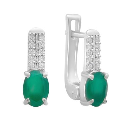 Srebrne kolczyki z naturalnym agatem 1,617 ct (2196341)