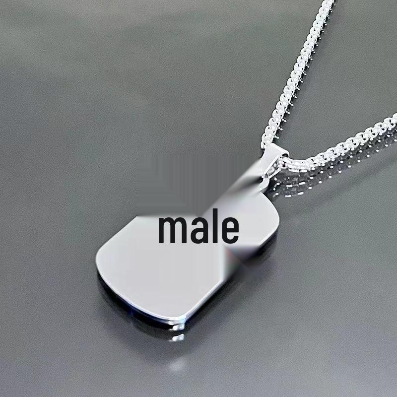 26-Letter Titanium Steel Necklace - Unisex Student & Couple Accessory, Simple, Versatile, Trendy Design