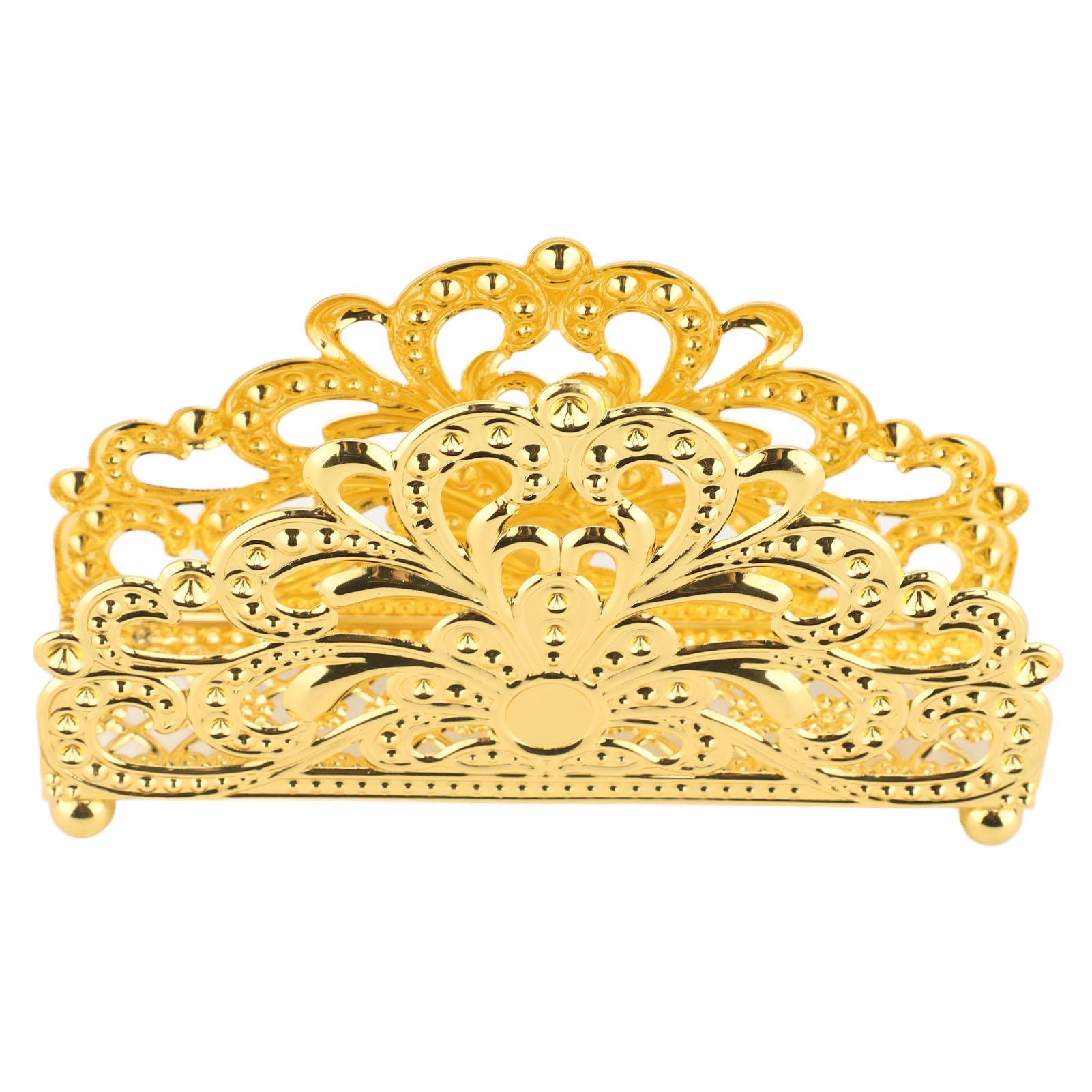 

Настольная салфетница Золотая кованая подставка-органайзер для салфеток для отеля, ресторана, дома, обеденного стола, с цветочным узором