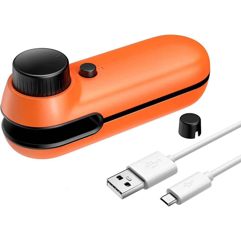 

Мини-запайщик пакетов, ручной термозапайщик, модернизированный термозапайщик и резак 2 в 1, перезаряжаемый через USB, портативный аппарат для повторной герметизации пакетов для хранения закусок оранжевый