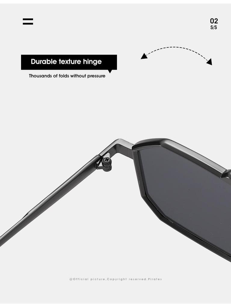 2022 Trending Square Frame Sunglasses: European-American Double Beam Street Style