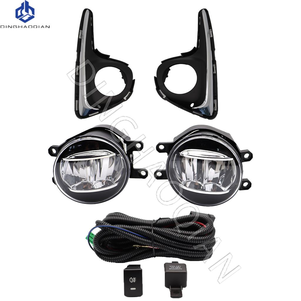 1 set Fog Lights Headlight For Toyota YARIS LED 2018 2019 2020 Fog lights Car Fog Lamp Kit With Harness Bulb Switch