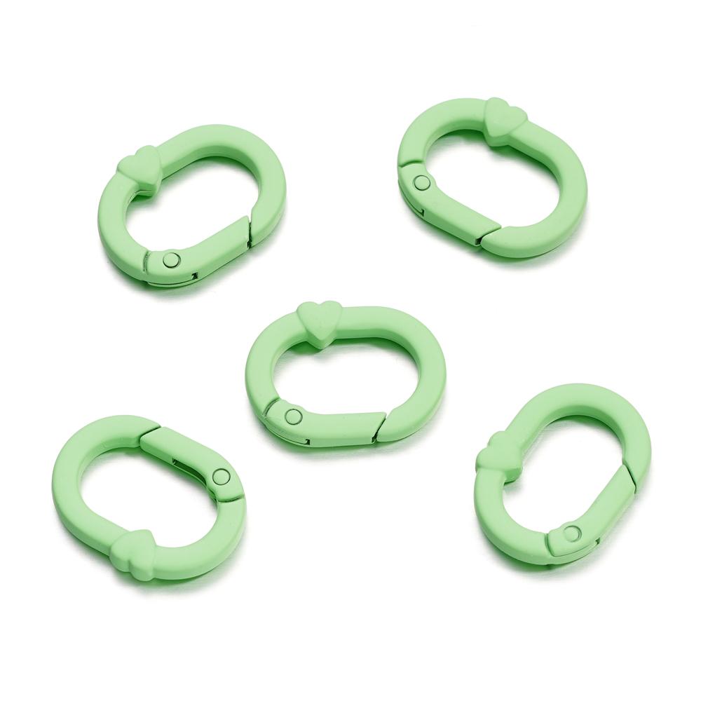 5Pcs Candy Color Metal Oval Ring Snap Hook Spring Clasps Clips Key Ring Connectors for DIY Keychain Jewelry Making Accessories