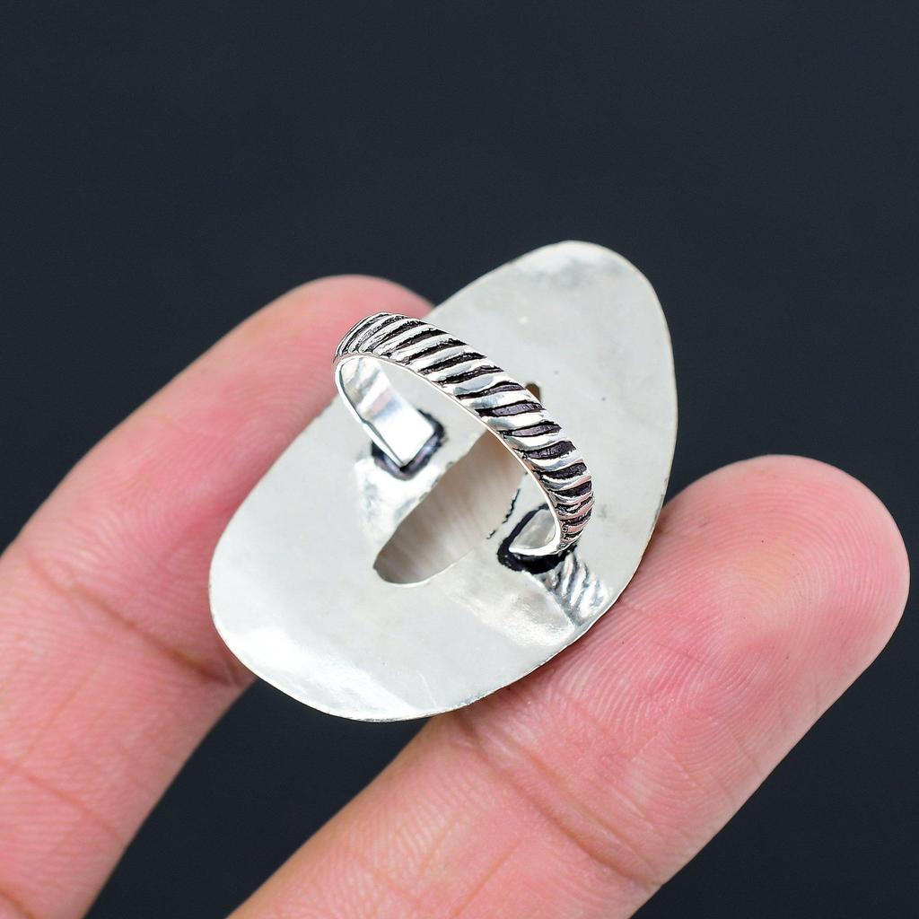 Natural Scolecite Gemstone Stackable White Ring Size 7 925 Sterling Silver