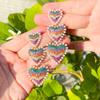 Regenboog Oorbellen High-End Micro-Ingelegde Zirkoon Liefde Parel Kleur Gepersonaliseerde Oorbellen