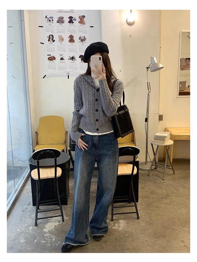 Korean Hooded Cable Knit Cardigan for Women - 2025 Autumn Collection, Button Sweater Coat, Versatile and Stylish.