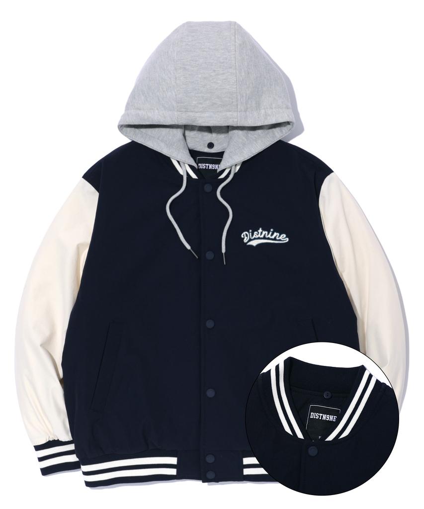 Distn9Ne Edition Varsity Padded Jumper Navy (Lo1Ju019-066)