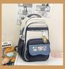 School Bag Contrasting Color Cartoon Large Capacity Multi-compartment School Bag Versatile High Value Backpack Simple Leisure Travel Bag