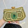 Borsa da sera elegante per banchetti con intarsi di diamanti, pochette da donna, borsa a tracolla per abito impreziosita da cristalli