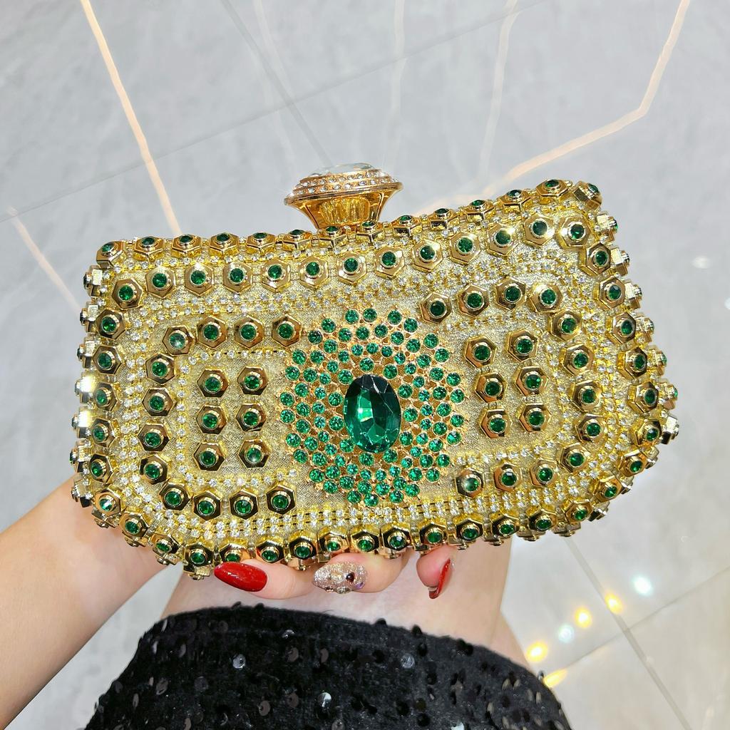 Borsa da sera elegante per banchetti con intarsi di diamanti, pochette da donna, borsa a tracolla per abito impreziosita da cristalli
