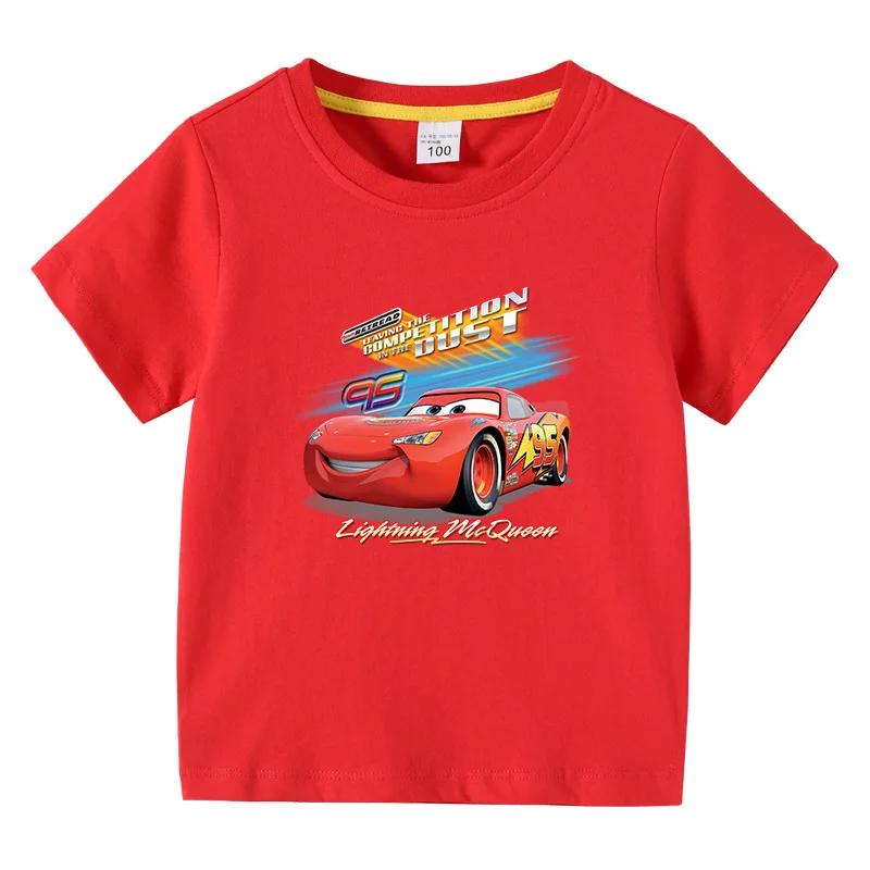 Potdemiel Summer Disney McQueen Car Kid Shirts Boys T-shirt Short-sleeved for Children's Baby Tee Clothes Kids Tops