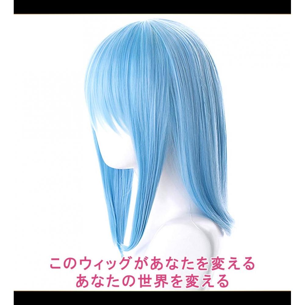 CaseEden Cosplay Wig That Time I Got Reincarnated As a Slime Tensura Rimuru Tempest Rimuru Tempest Slime Short Light Blue Light Blue White Merche Wig