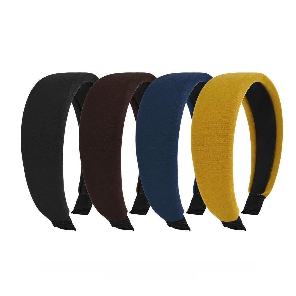 Retro Samt Breites Haarband Einfarbige Haarbänder Haarreif Schwamm Haaraccessoires Süßes Haarornament