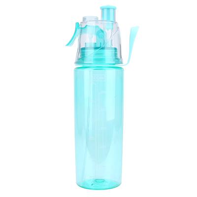600ML Portable Clear Plastic Spray Head Anti Leak Water Bottle (Blue)