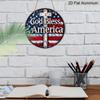 2D Flat, 1pc Vintage "God Bless America" Patriotic Metal Sign with US Flag & Cross Wall Decor, Ideal for Home, Office, for Man Cave, Veterans Day