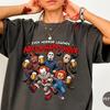 Comfort Colors® Horror Legends Happy Hour Shirt, Slasher Halloween Tee, Freddy Jason Michael Myers Pennywise Chucky,
