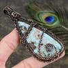Natural Caribbean Larimar Gemstone Copper Wire Wrap Gift Pendant 4.02 H0m42
