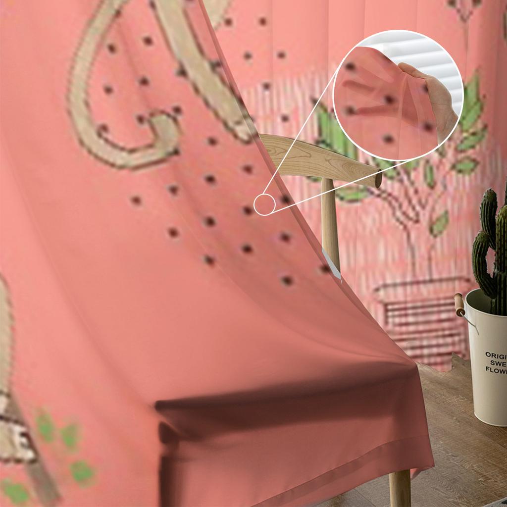 Kreskówkowe Małpki Przezroczyste Zasłony do Salonu Transparentny Tiulowe Dekoracje Okienne Sypialnia Kuchnia Wystrój Domu Zasłony Welonowe